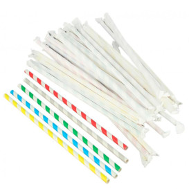 Paper Straw Flexible Pack Wrapped Ø0,6cm 23cm (6000 Units)