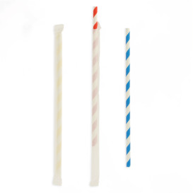 Paper Straw Flexible Pack Wrapped Ø0,6cm 23cm (6000 Units)