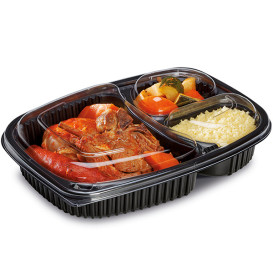 Plastic Container PP Rectangular Shape 3C 1250ml 25,5x18,9x4,5cm (40 Units) 