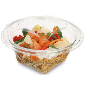 Plastic Salad Bowl APET Round shape Transparente 500ml Ø15,5cm (50 Units)