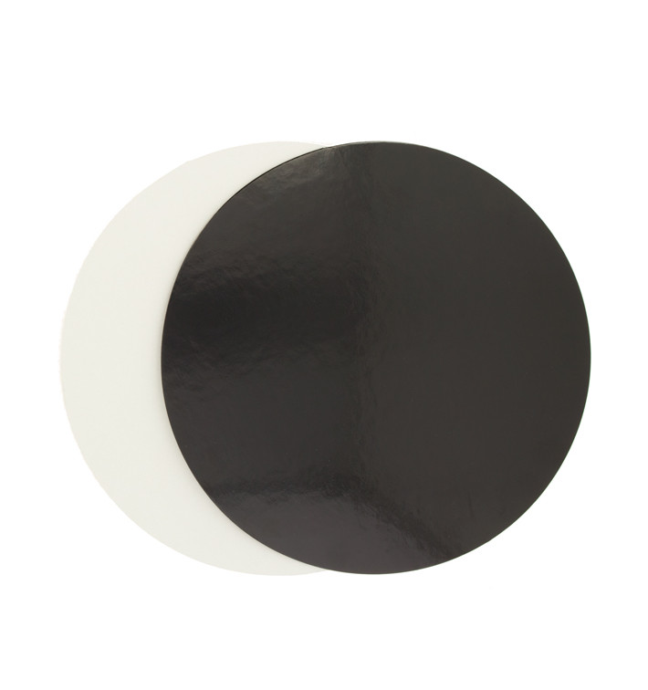 Paper Cake Circle Black and White 23cm (100 Units)  