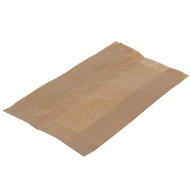 Paper Burger Bag Grease-Proof Burger Design Kraft 12+6x20cm (1000 Units)