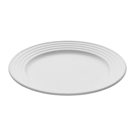 Sugarcane Plate Premium Wave White Ø26cm (50 Units) 