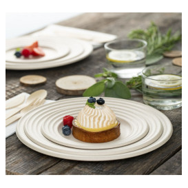 Sugarcane Plate Premium Wave Natural Ø18cm (600 Units) 