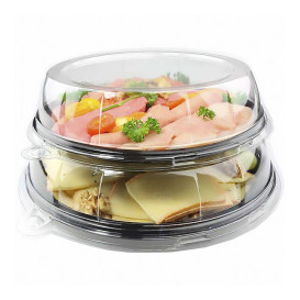 Plastic Lid for Sugarcane Plate Clear 23x5cm (21 Units) 