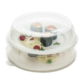 Plastic Lid for Sugarcane Plate Clear 23x5cm (126 Units)