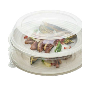 Plastic Lid for Sugarcane Plate Clear 26x5cm (126 Units)