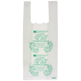 Plastic T-Shirt Bag 100% Biodegradable 35x50cm (100 Units) 