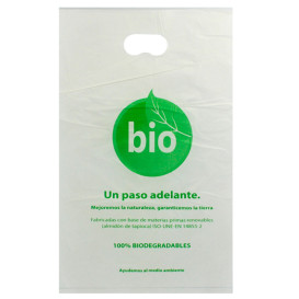 Die-Cut Handle Plastic Bags 100% Biodegradable 20x33cm (100 Units)