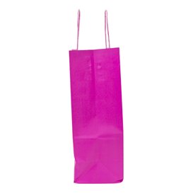 Fuchsia paper bag with handles 100g 22+9x23 cm (200 units)