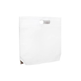 Non-Woven Bag with Die-cut Handles White 34+8x26cm (25 Units)