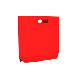 Non-Woven Bag with Die-cut Handles Red 34+8x26cm (25 Units)