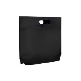 Non-Woven Bag with Die-cut Handles Black 34+8x26cm (200 Units)