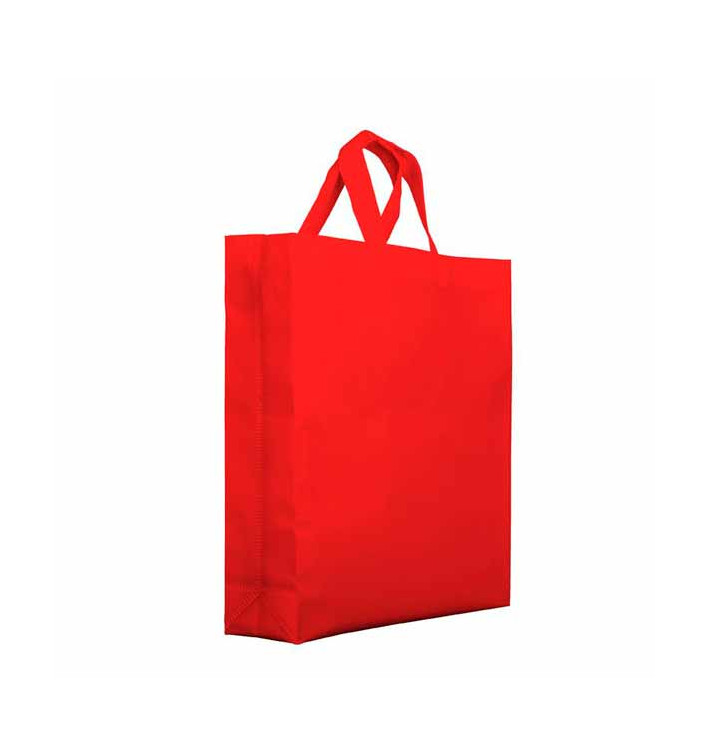 Non-Woven PREMIUM Bag with Short Handles Red 25+10x30cm (25 Units)