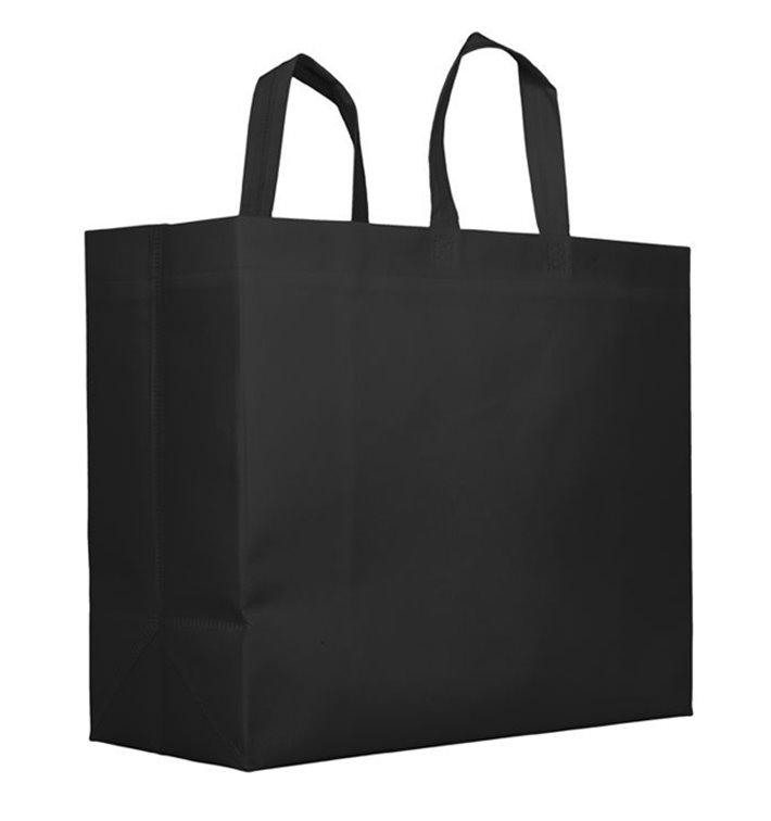 Non-Woven PREMIUM Bag with Short Handles Black 45+12x40cm (25 Units)