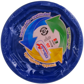 Plastic Plate Deep Round shape Octogonal Blue Ø22 cm (250 Units)