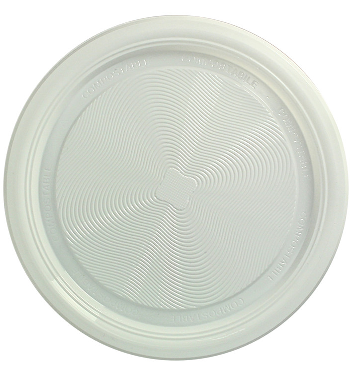 Plastic Plate PLA Flat White Ø17 cm (25 Units) 