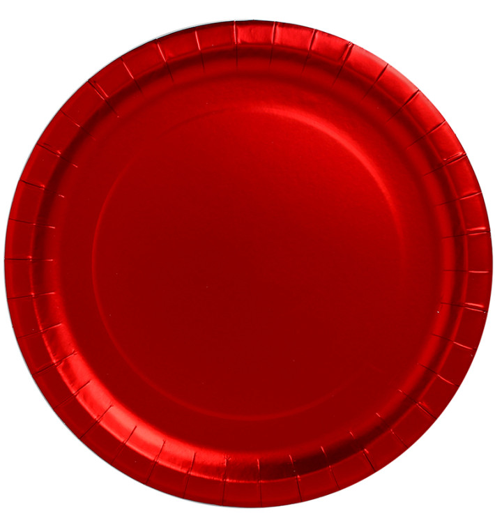 Paper Plate Round Shape "Party" Red Ø34cm (3 Units) 