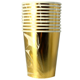 Paper Cup Gold 9Oz/240ml "Party" (10 Units)