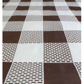 Pre-Cut Paper Tablecloth Brown Checkers 40g 1,2x1,2m (400 Units)  