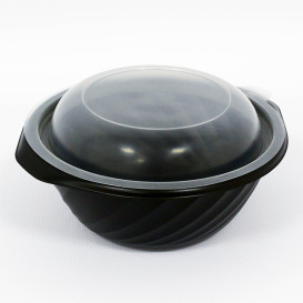 Plastic Deli Container PP Round Shape Black 550ml Ø14,9cm (600 Units)