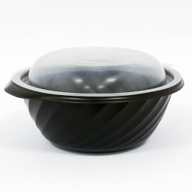 Plastic Deli Container PP Round Shape Black 550ml Ø14,9cm (600 Units)