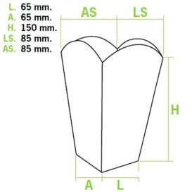 Paper Popcorn Box Small Size Kraft 45g 6,5x8,5x15cm (700 Units)