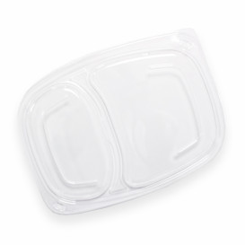 Plastic Lid Transparente Container 2C OPS 1050/1250ml 25,5x18,9x2cm (20 Units) 