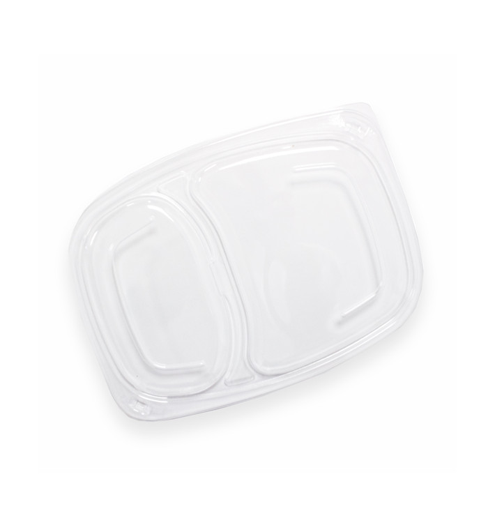 Plastic Lid Transparente Container 2C OPS 1050/1250ml 25,5x18,9x2cm (20 Units) 