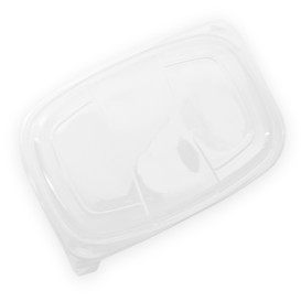 Plastic Lid Translucent Container PP 1050/1250ml 25,5x18,9x2cm (20 Units) 