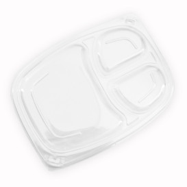 Plastic Lid Transparente Container 3C OPS 1050/1250ml 25,5x18,9x2cm (20 Units) 