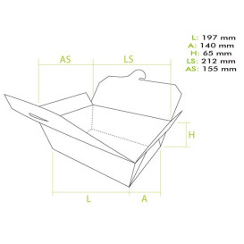 American Box Great Kraft 19,7x14x6,5cm 1800ml (25 Units)