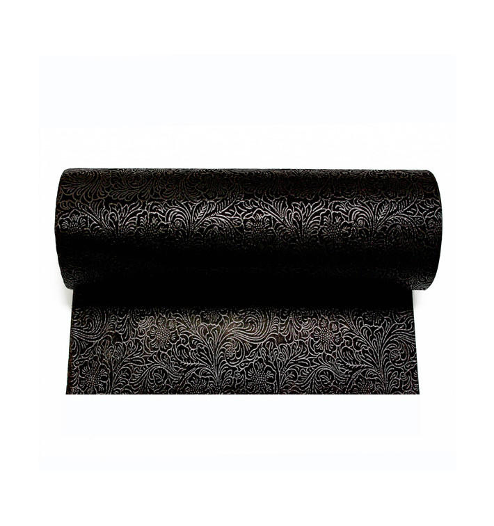 Non-Woven PLUS Tablecloth Roll Black 0,4x50m P30cm (6 Units) 