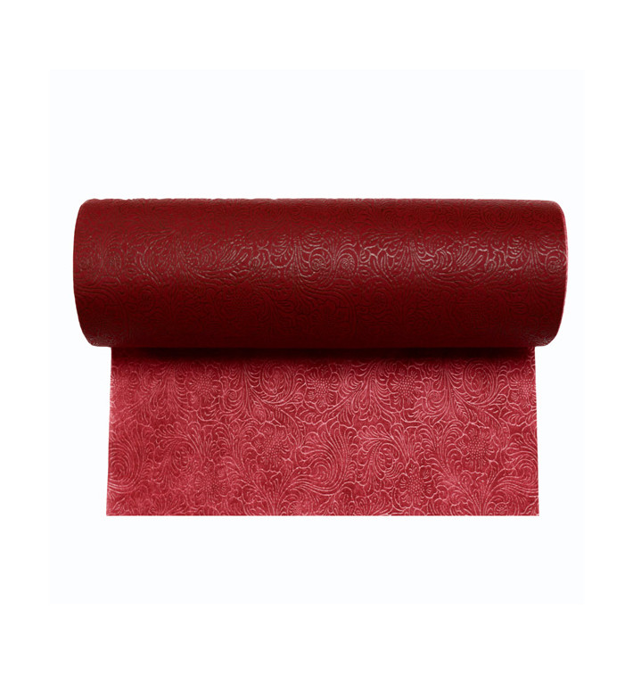 Non-Woven PLUS Tablecloth Roll Burgundy 0,4x50m P30cm (6 Units) 