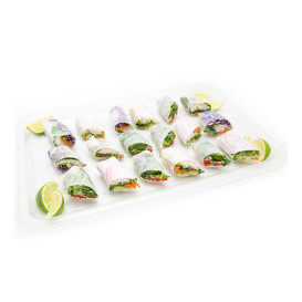 Plastic Tray RPET Transparent 46x30cm (10 Units) 