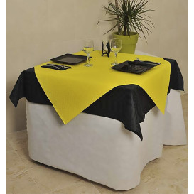 Pre-Cut Paper Tablecloth Yellow 40g 1,2x1,2m (300 Units)  