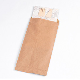 Paper Cutlery Envelopes Kraft 9x24cm (125 Units)