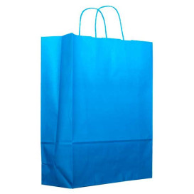 Paper Bag with Handles Turquoise 80g 26+14x32cm (200 Units)