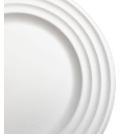 Sugarcane Plate Premium Wave White Ø23cm (50 Units) 