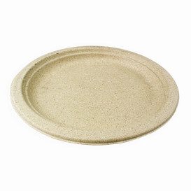 Wheat Straw Plate Natural Ø23 cm (50 Units) 