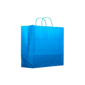 Paper Bag with Handles Turquoise 80g 20+10x29cm (25 Units) 