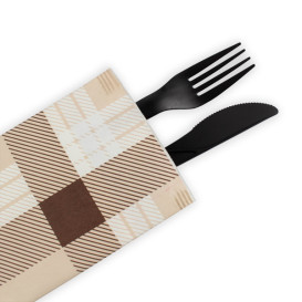 Paper Cutlery Envelopes with Napkin "Scottish" (1000 Units)