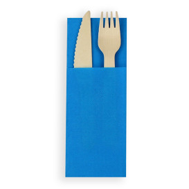 Pocket Fold Paper Napkins Turquoise 31x40cm (30 Units) 