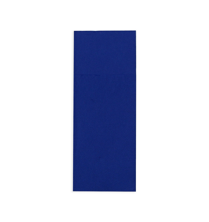 Pocket Fold Paper Napkins Blue 30x40cm (30 Units) 