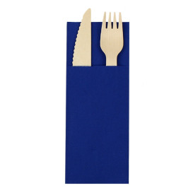 Pocket Fold Paper Napkins Blue 30x40cm (30 Units) 