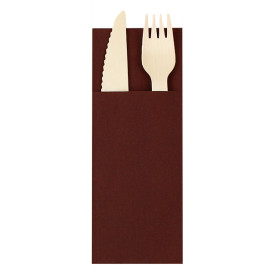 Pocket Fold Paper Napkins Brown 30x40cm (30 Units) 