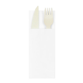 Pocket Fold Paper Napkins White 30x40cm (30 Units) 