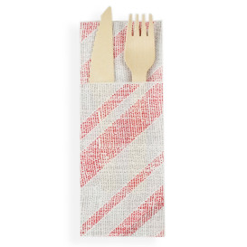 Pocket Fold Paper Napkins Barlovento Red 30x40cm (30 Units) 