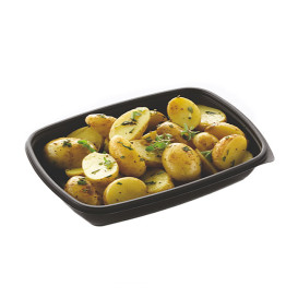 Plastic Deli Container PP Black 600ml 23x16,5cm (300 Units)