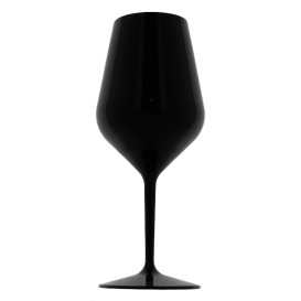 Reusable Plastic Glass Wine "Tritan" Black 470ml (6 Units)